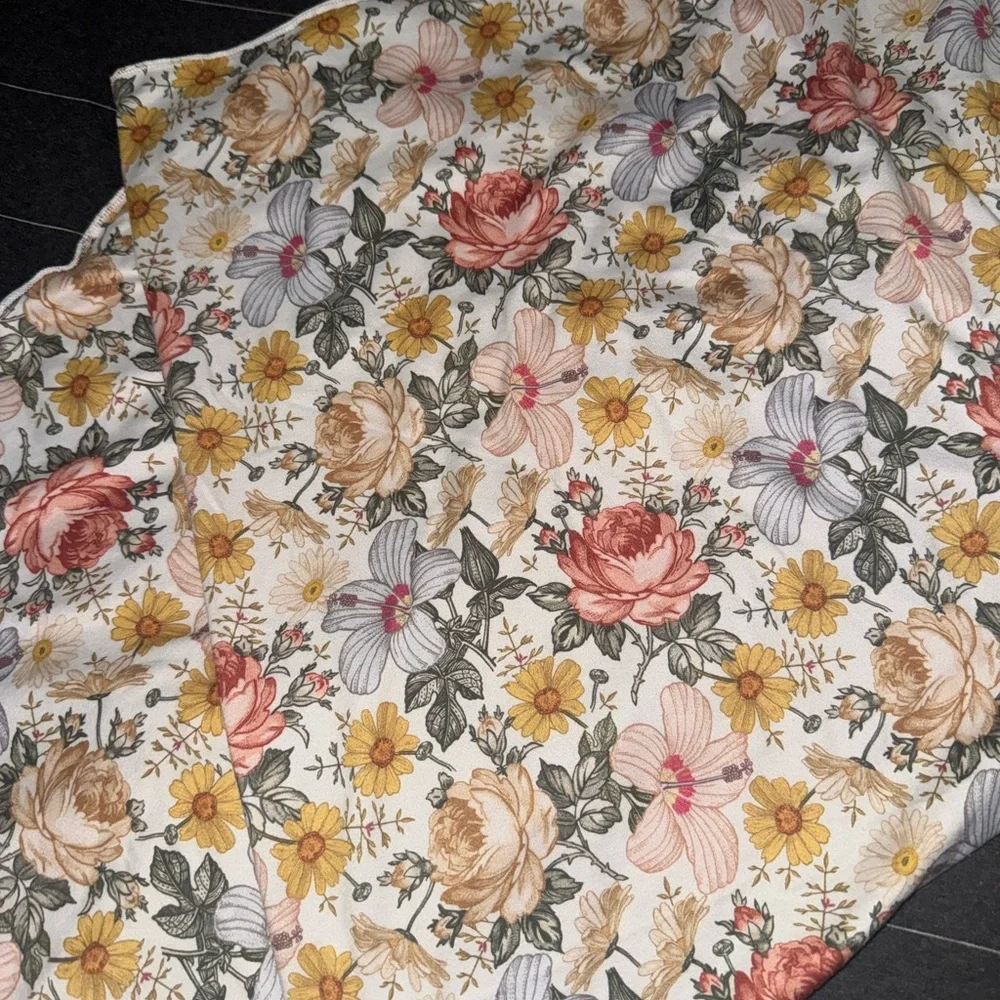 Vintage floral baby swaddle blanket